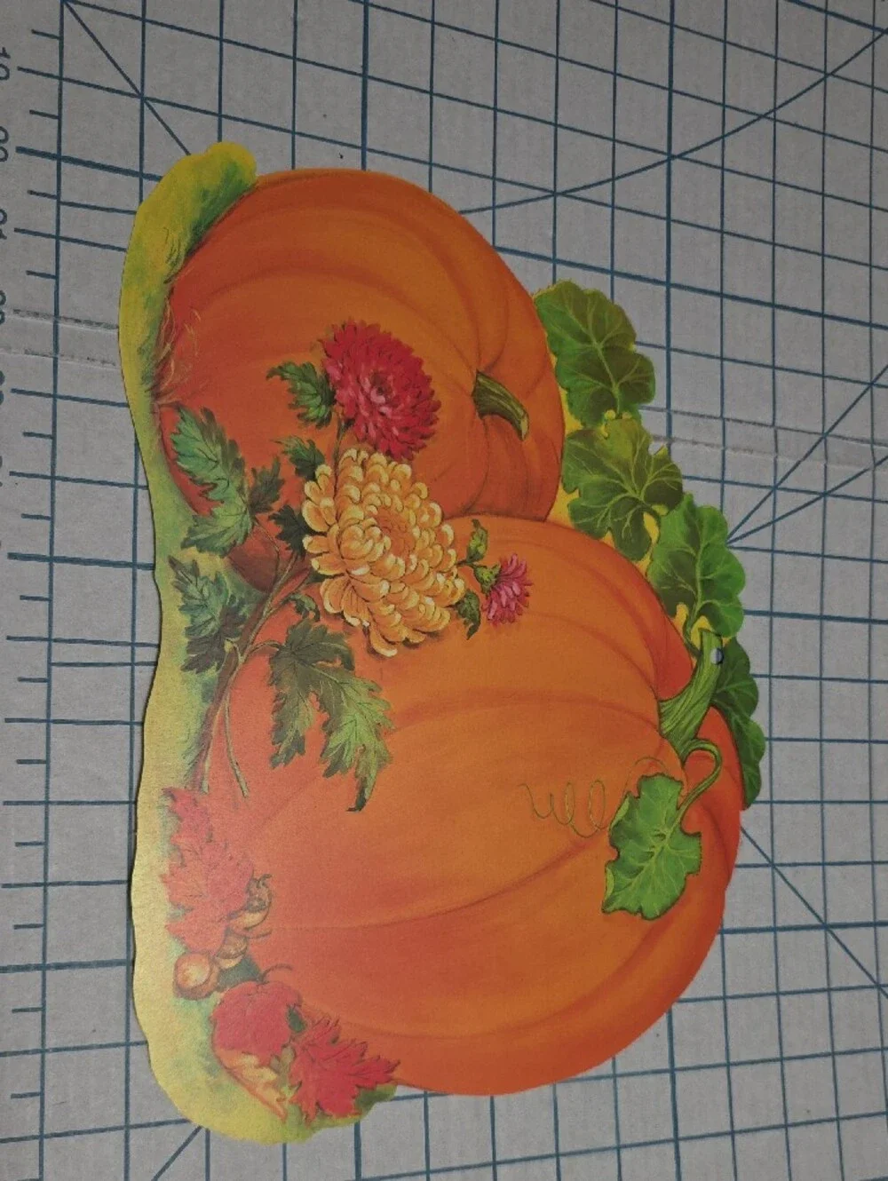 Orange Pumpkin Floral Wall Decor Die Cut, 13